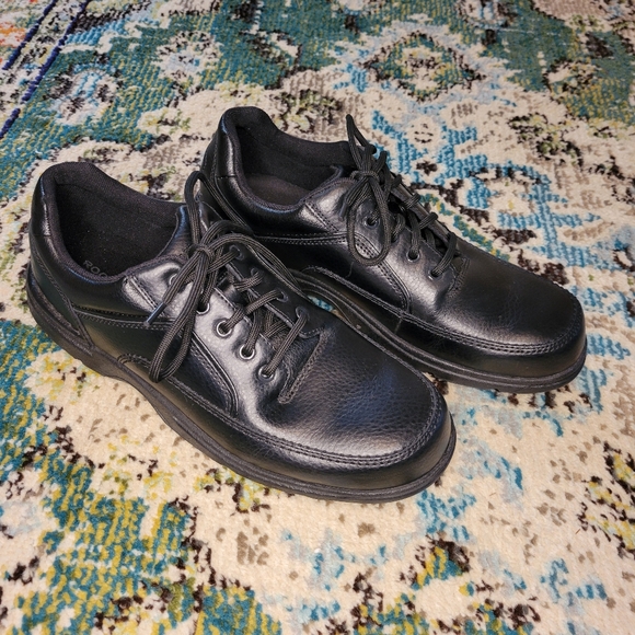 Rockport Mens Black Shiny World Tour Classic Leather Lace‎ Up